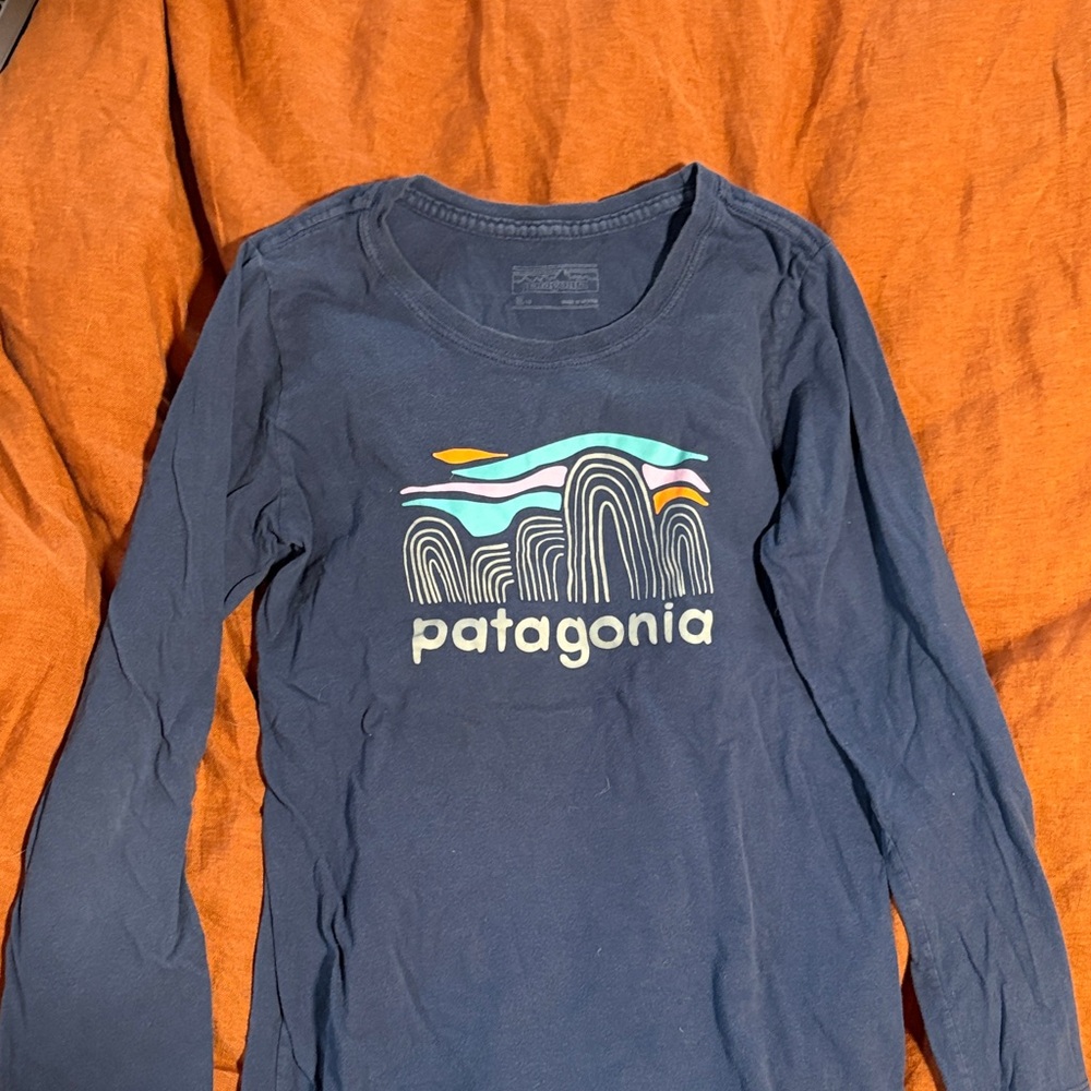 Patagonia Kids' Navy Long Sleeve Tee